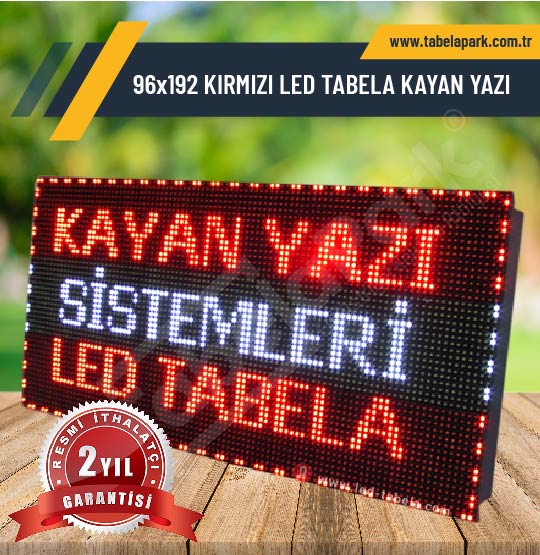 96x192 Kırmızı Led Tabela Kayan Yazı 